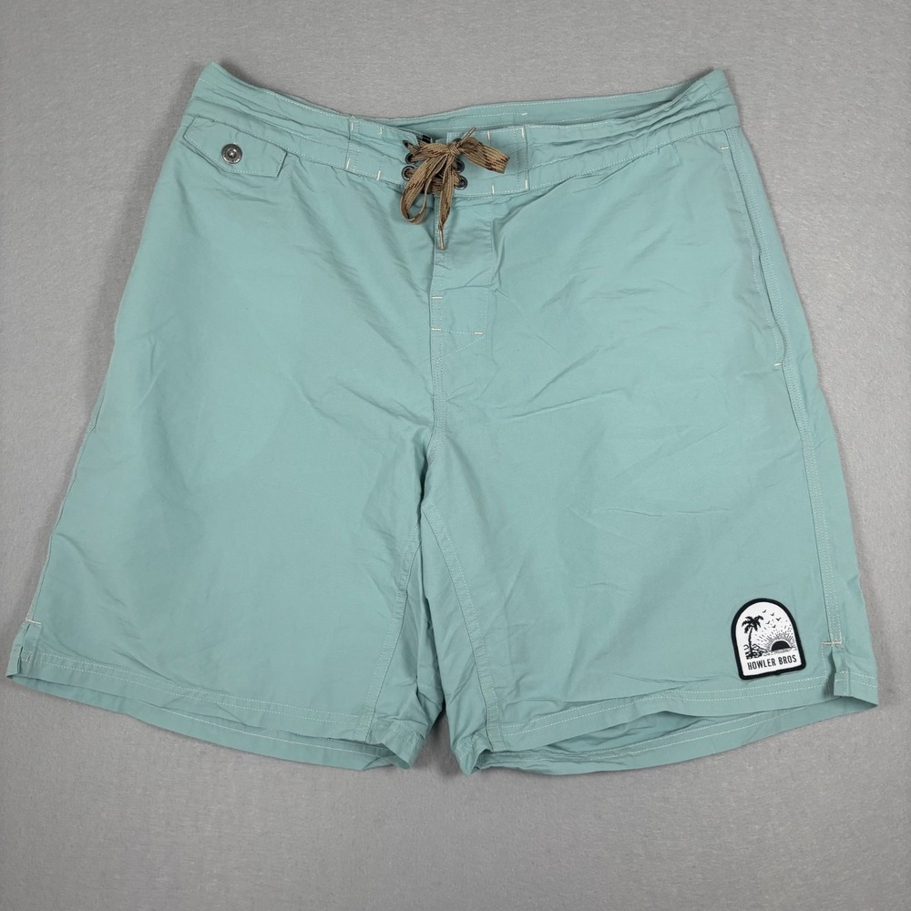 Howler Bros Board Shorts Mens 38 Light Blue Cotton Nylon Buchannon Surfmist 8.5"